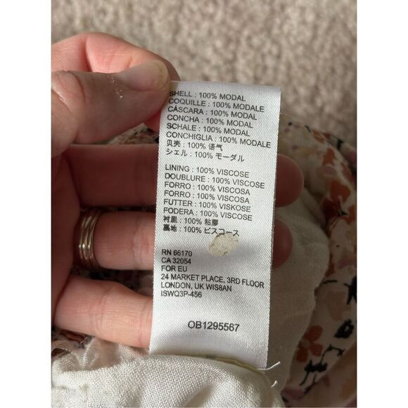 Free People Midi Skirt Ditsy Floral size XS Multicolor Boho Pull On Ruffles - Picture 11 of 12